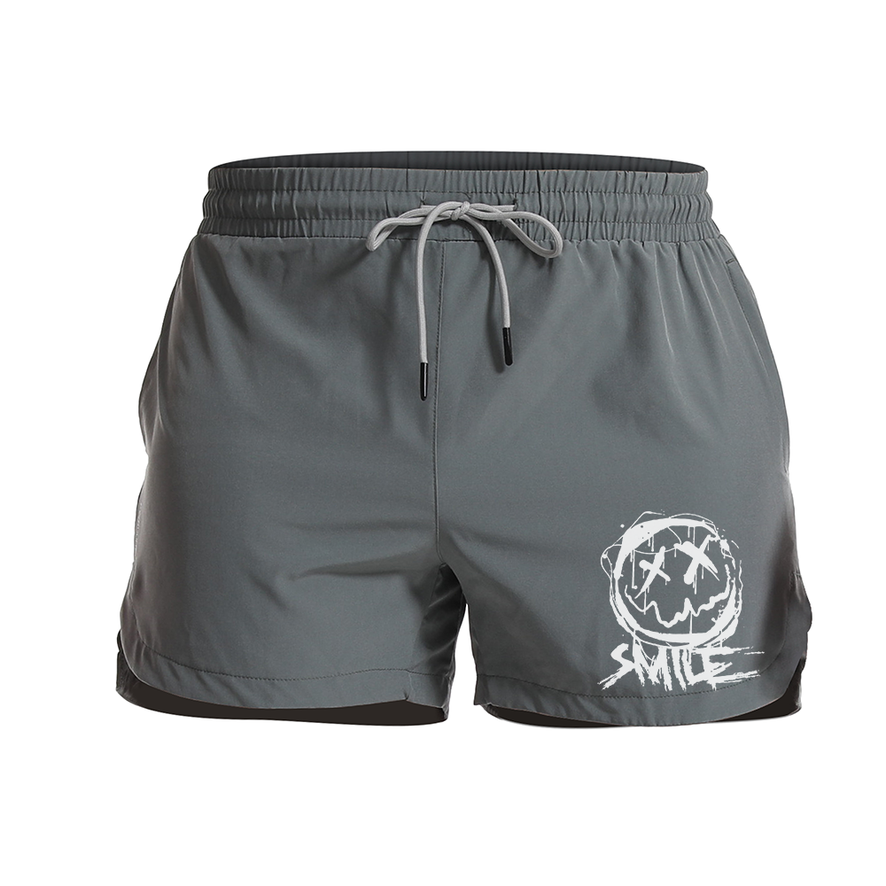 Graffiti Smiley 5-Inch Quick-Dry Shorts