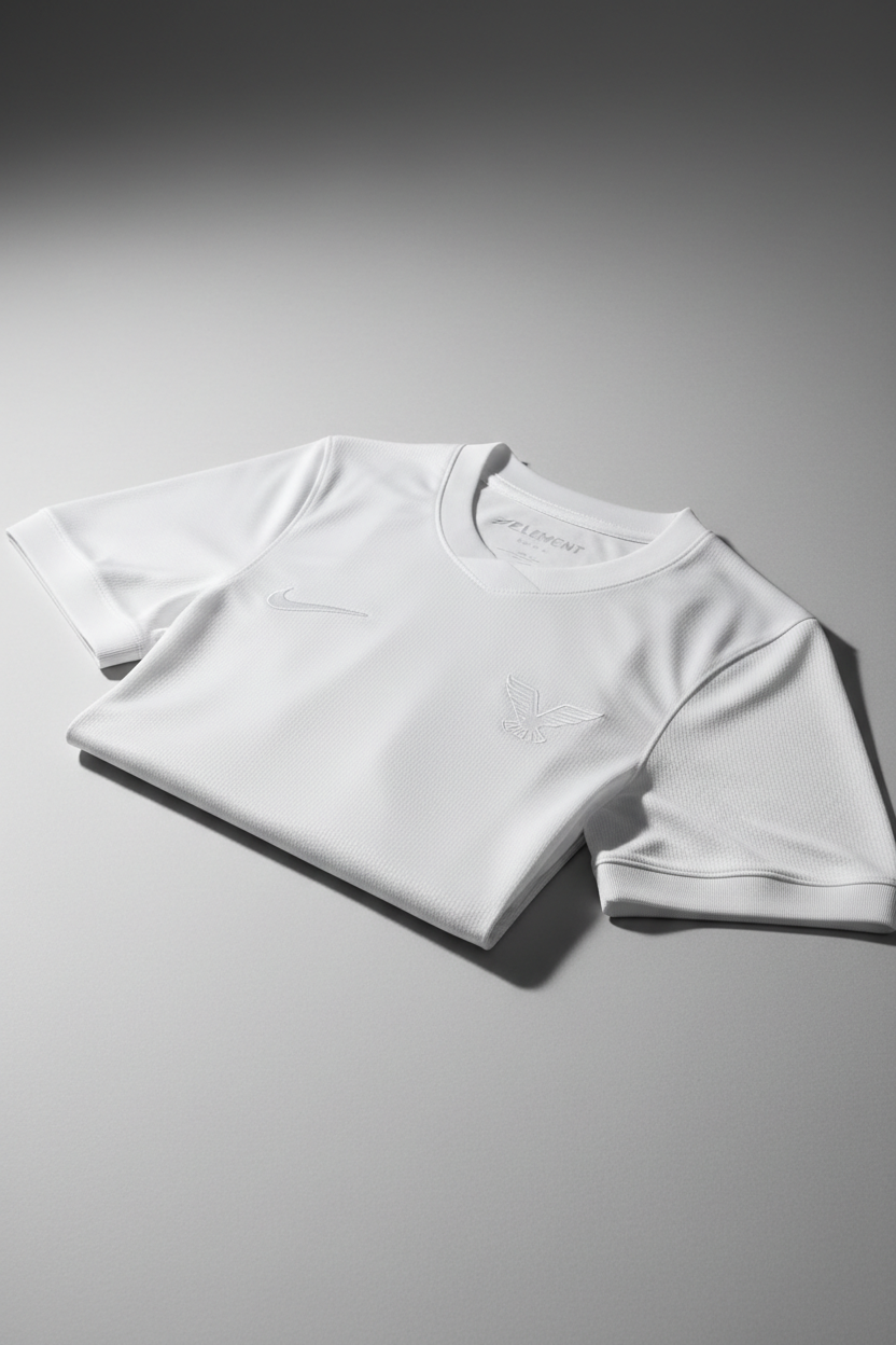 White Football Jersey Studio Shot